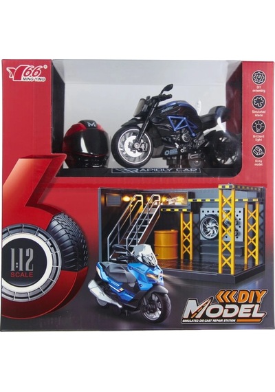 1/12 Motosiklet Gustav Pb 3r Sesli Ve Işıklı Model Motor - 1 Adet
