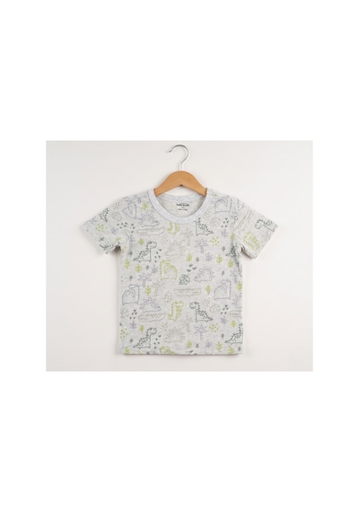 Fuar Baby Erkek Çocuk %100 Pamuklu Bisiklet Yaka Kısa Kollu Tişört 2-6 Yaş Gri Dinazor Desenli Fuar Baby Erkek Çocuk %100 Pamuklu Bisiklet Yaka Kısa Kollu Tişört 2-6 Yaş Gri Dinazor Desenli