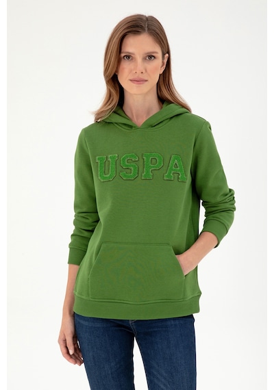 U.S. Polo Assn. Kadın Yeşil Basic Kapüşonlu Sweatshirt 50296931-VR054 U.S. Polo Assn. Kadın Yeşil Basic Kapüşonlu Sweatshirt 50296931-VR054