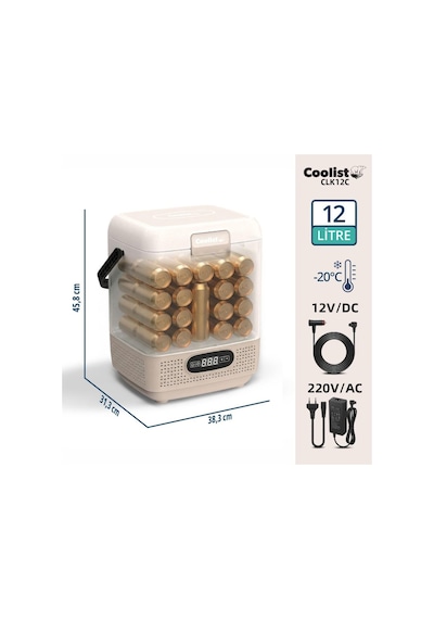 Coolist Clk12c 12/24volt/ 220volt 12 Litre Taşınabilir Kompresörlü Oto Buzdolabı