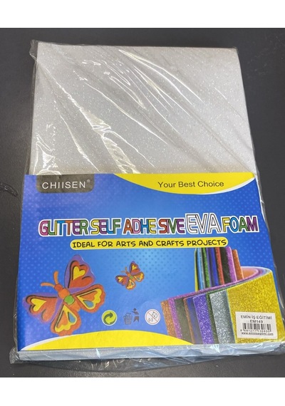 Chiisen Glitter Simli Kendinden Yapışkanlı Eva Foam Köpük Levha Sanat El İşi Projeler İçin Em149