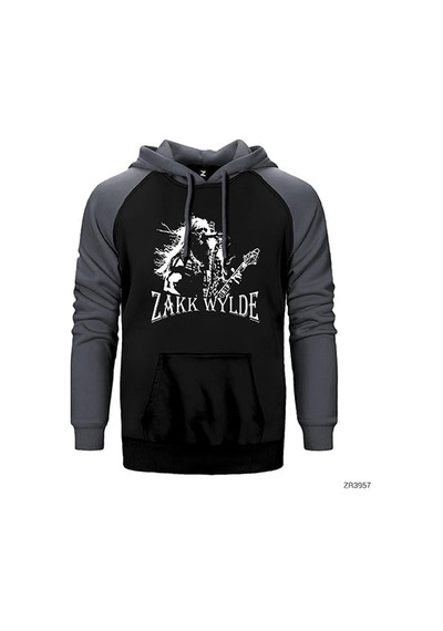 Black Label Society Zakk Wylde Star Kırmızı Renk Reglan Kol Sweatshirt / Hoodie
