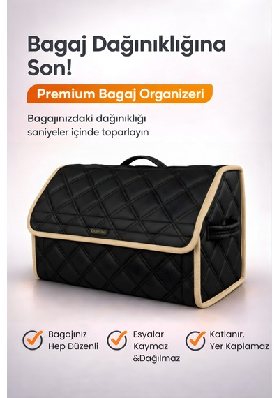 Bagaj Çantası Oto Bagaj Organizer Çift Kat Deri Su Geçirmez Kaymaz Katlanır Araç Düzenleyici - Dct6 Stiloto