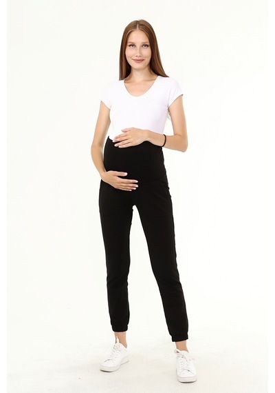 Luvmabelly Myra8090 - Siyah Hamile Jogger Eşofman