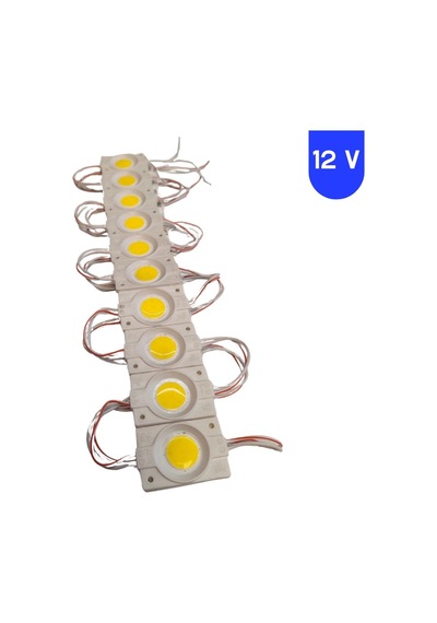 12 Volt 2.4 Watt Kare Günışığı Cob Led Modül Ip65 10 Adet Modül