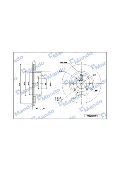 MANDO MBC030094 Ön Fren Disk Aynası Havalı Honda Civic 1.4-1.5-1,6 1992 2000 (240×4)