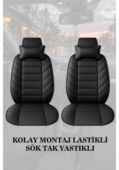 İbiza 2018 Uyumlu Premium Lüks Siyah Renk 2 Adet Minder Ve Yastık