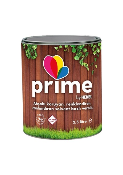 Prime Solvent Bazlı Renkli Ahşap Vernik - 2,5 Lt