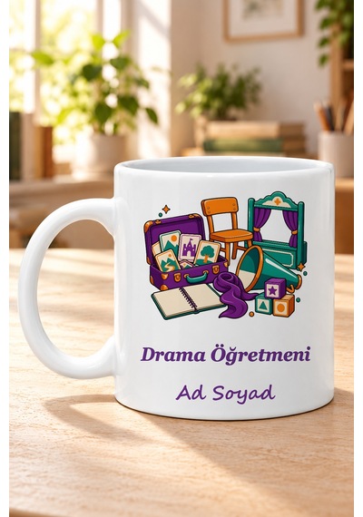 Drama Öğretmeni İsimli Baskılı Beyaz Kupa