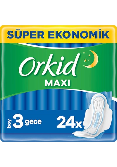 Orkid Maxi Hijyenik Ped Gece 24'lü
