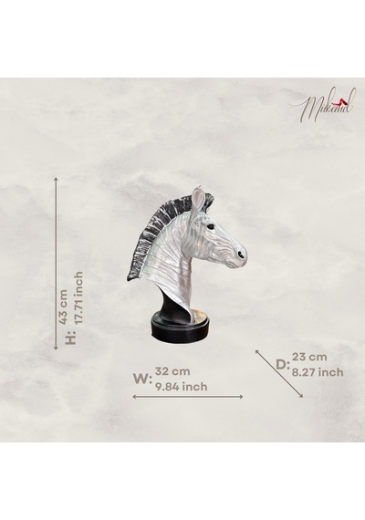 Köpüklü Zebra Zebra Heykeli, Vahşi Yaratık, Simli Desen, Dekoras