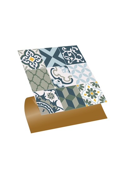 Tink KENDİNDEN YAPIŞKANLI KARMA GREEN DESENLİ PVC KARO 30X30 CM