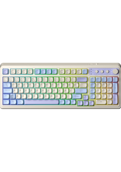 Aula S99 Retro Rgb Gaming 3 Modlu Bluetooth/2.4ghz/usb-c Kablosuz Makrolu Türkçe Q Klavye Mavi