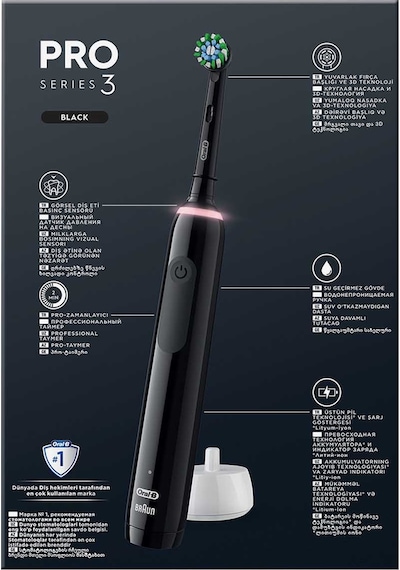 Oral-B Pro 3 - 3900 Şarj Edilebilir Diş Fırçası Seti Siyah Beyaz 2'li