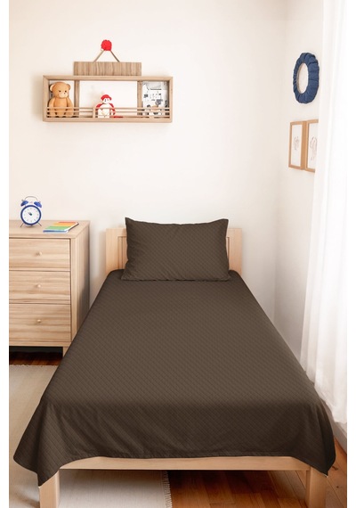 Vizon Minimal Genç Odası Tek Kişilik Pike Takımı - Modern Kapitone 160x220 Cm Yazlık Yatak Örtüsü Siyah
