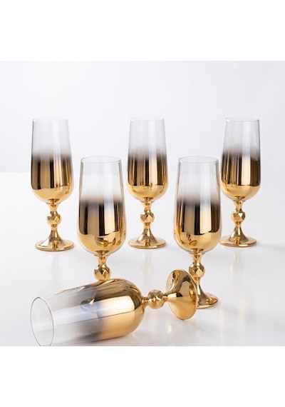 Titanyum Gold Kahve Yanı Su Bardak 180 Cc Altın