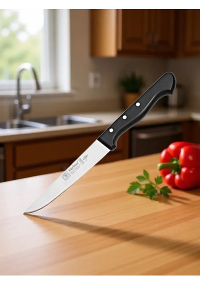 Sürmene Et Ekmek Mutfak Bıçağı 24 Cm Paslanmaz Çelik Dilimleme Doğrama Kesim Bıçağı Sürbisa 61003 Siyah