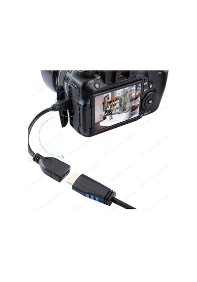 Mini Hdmi Erkek To Hdmi Dişi Kablo - 15Cm
