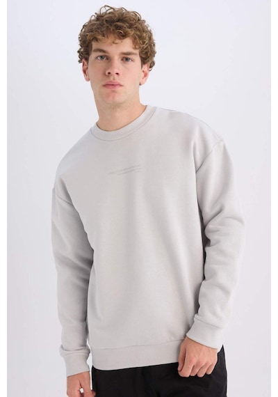 DeFacto Boxy Fit Bisiklet Yaka Baskılı Sweatshirt X8282AZ24AUGR184