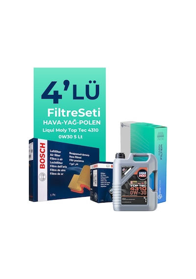 Bosch Citroen Ds5 1.6 Benzinli Filtre Bakım Seti Liqui Moly Motor Yağlı (2012-2016) 4 Lü -