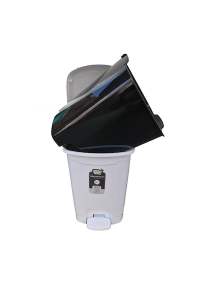 Polytime Pedallı Basmalı 6 Litre Çöp Kutusu Kovası - Çıkarılabilir İç Kovalı - Krem - 28 X 22 X 22 Cm