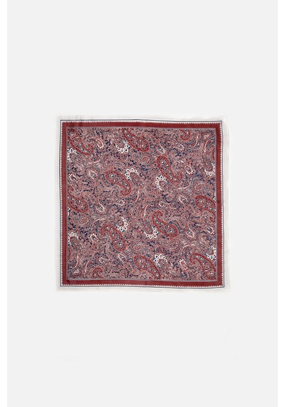 Akswsuar Etnik Desenli Fular 90 90 Cm Bordo