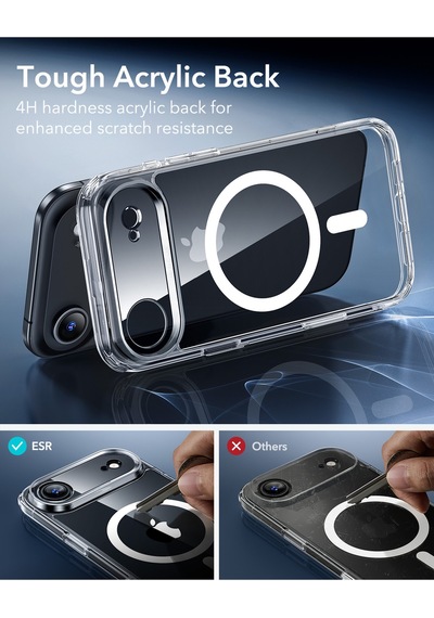 Esr Apple Uyumlu iPhone Air Kameralı Kontrol Özellikli Classic Hibrit Manyetik Kılıf Şeffaf Transparent