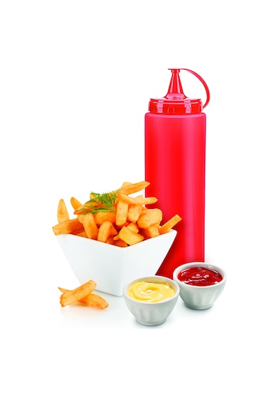 Ketçap Şişesi - 1000ml Dev Boy Kırmızı Çokrenkli