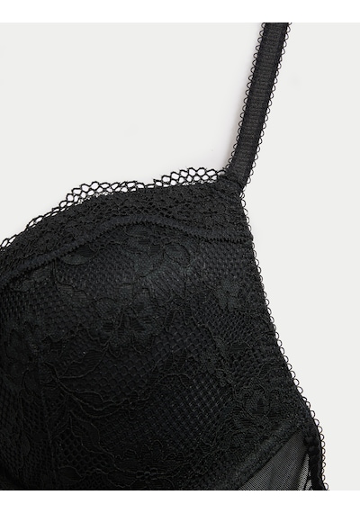 Marks & Spencer Dantelli Balenli Plunge Sütyen T33000318 Siyah