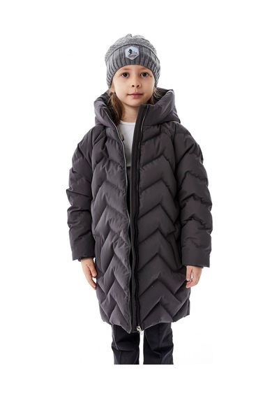 Benitto Kids Kız Çocuk Kapüşonlu Kışlık Şişme Mont 51353 Gri
