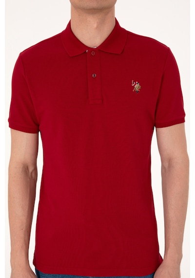 U.S. Polo Assn. Erkek Slim Fit Polo Yaka Bordo Basic Tişört 50310669-VR014