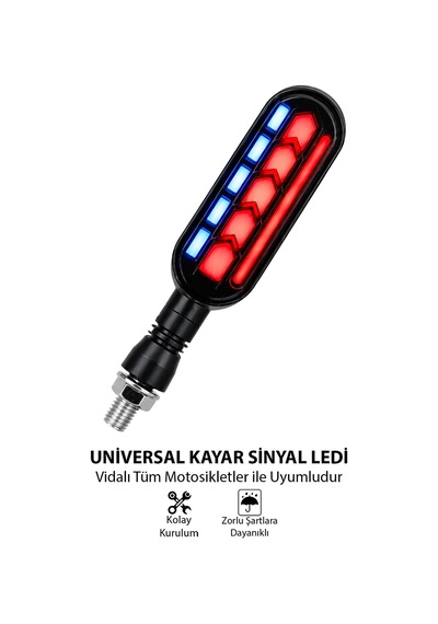 Motosiklet Led Sinyal Lambası Kayar Sinyal Selamlamalı Kırmızı Stop Görüntü Kırmızı Flaş Led Lamba