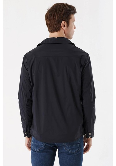 Slim Fit Çıt Çıt Kapamalı Yan Ve Üstten Kapak Cepli Astarlı Ince Baharlık Mont 001