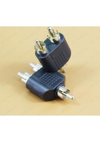 RCA Erkek to 2 RCA Erkek Dönüştürücü Adaptör