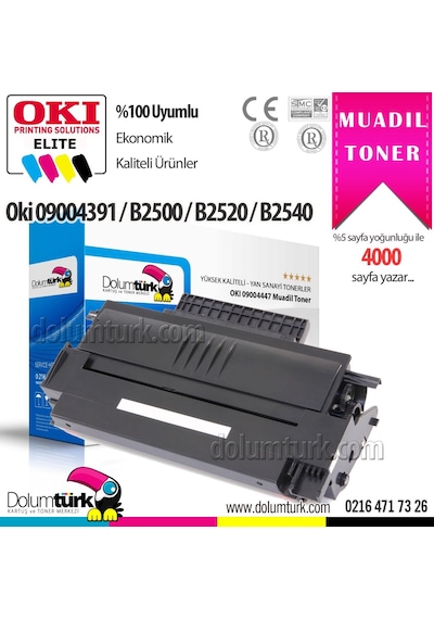 Oki B2520 Uyumlu Toner / Oki 09004391 Uyumlu Toner