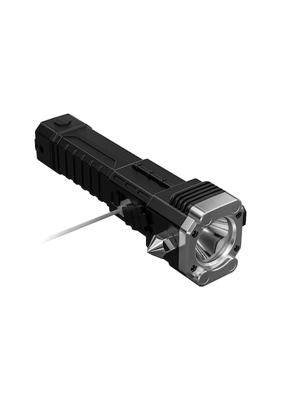 House Pratik Hp71 Acil Durum El Feneri 4 Modlu Powerbank & Cam Kırma Çekici Type-c Şarjlı Siyah Siyah