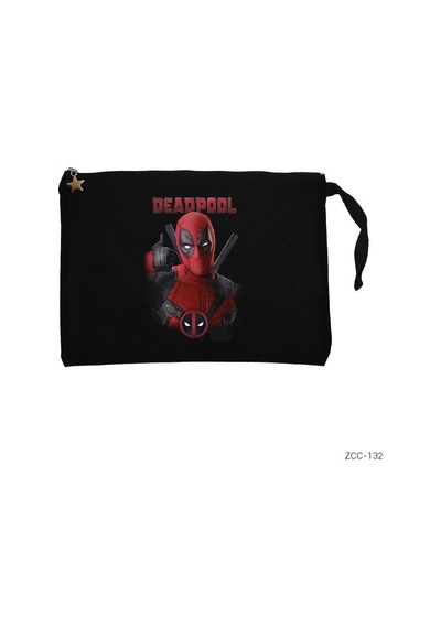 Zepplin Giyim Deadpool Siyah Clutch Astarlı Cüzdan / El Çantası