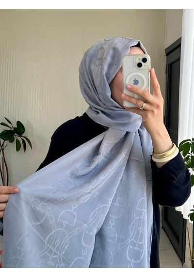Noura Scarf Diamond Maria Şal Gümüş Çok Renkli