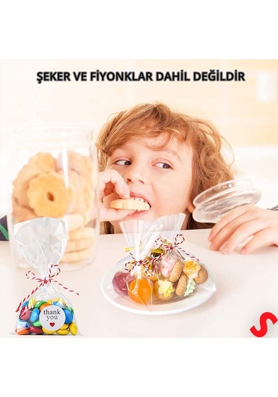 Kurabiye Ve Şeker Poşeti 20cm X 10cm - 25 Adet 1+