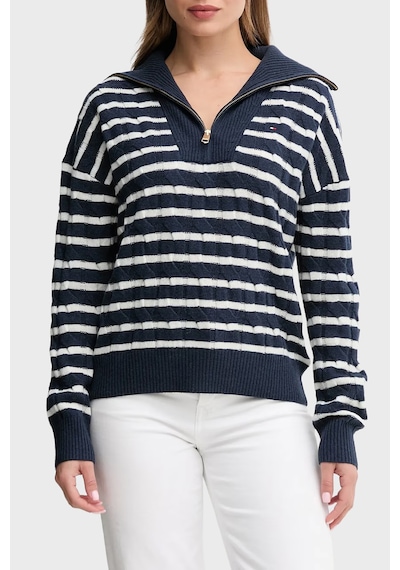 Tommy Hilfiger Bayan Kazak Ww0ww46425 0y7 Lacivert-beyaz Lacivert-beyaz