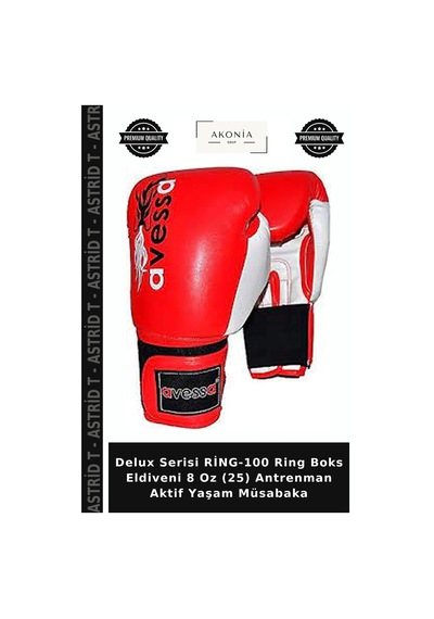 Delux Serisi Ring-100 Ring Boks Eldiveni 8 Oz 25 Antrenman Aktif Yaşam Müsabaka Çok Renkli