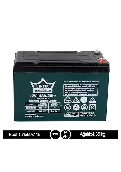 Ortec 12v 14ah Akü