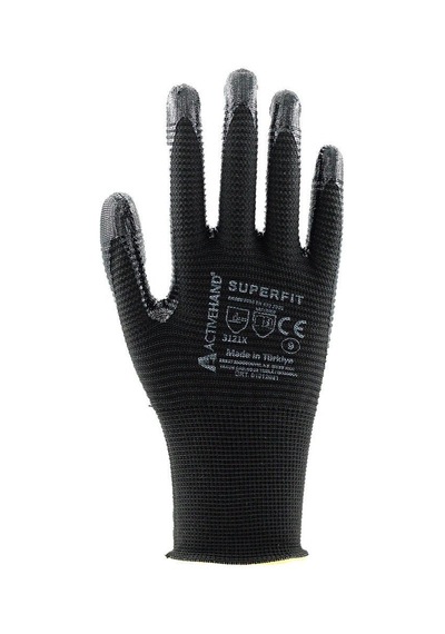Superfit Sy/sy No:9 Avuç İçi Tırtıklı Nitril Kaplı Polyester Eldiven