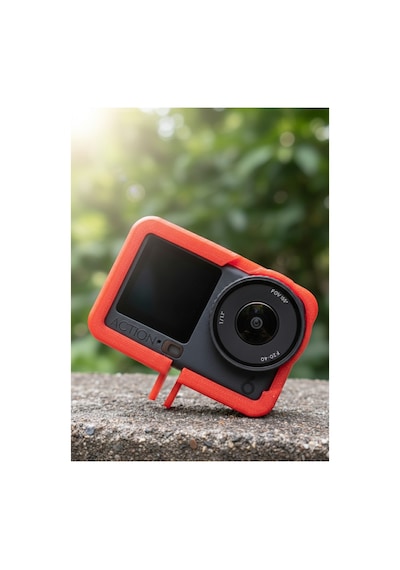 Djı Osmo Action 6 Uyumlu Yumuşak Çerçeve Kılıf - Tüm Gopro Aksesuarlarıyla Uyumlu Kırmızı