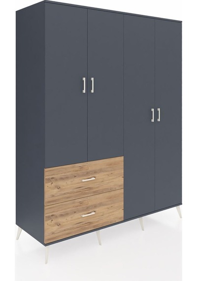 Kronos Gardrop 4 Raflı 2 Çekmeceli 2 Askılı 176x59x221 Antrasit-antrasit/çam Antrasit/çam Kronos Gardrop 4 Raflı 2 Çekmeceli 2 Askılı 176x59x221 Antrasit-antrasit/çam Antrasit/çam