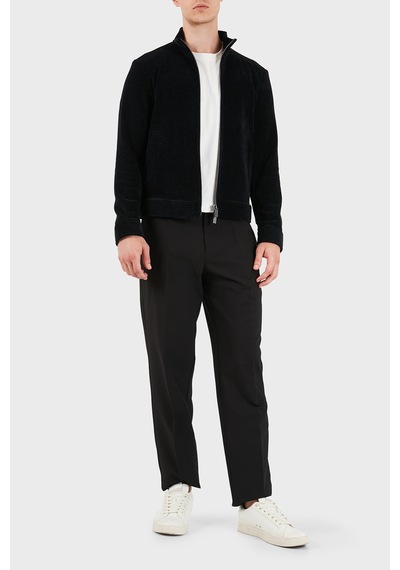 Emporio Armani Regular Fit Dik Yaka Fermuarlı Ceket Erkek Ceket Em007378 Te23228 Uc001 Siyah