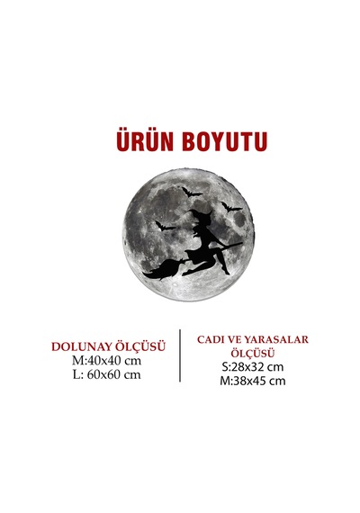 Kişiselleştirilebilir Led Işıklı Epoksi Katmanlı Tablo Cadı Dolunay Mavi - 756669533 Mavi