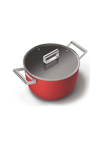 Smeg Cookware 50's Style Kırmızı Tencere Cam Kapaklı 26 CM 7.7 L