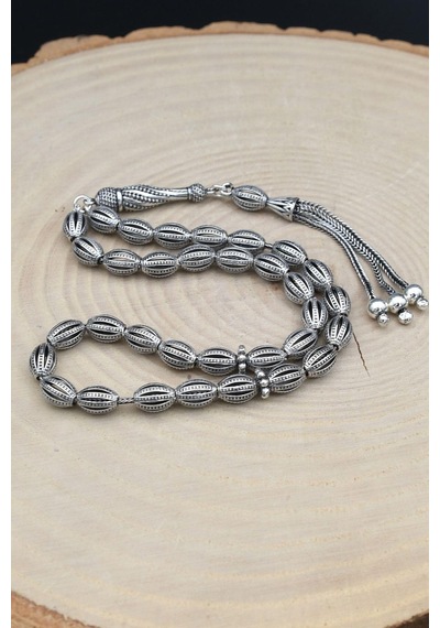 Erkek 925 Ayar Gümüş Tesbih Orta Boy -26 Gr- 901699