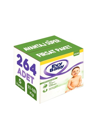 Evy Baby Bebek Bezi Beden:5 11-18kg Junior Avantaj 264 Adet 4'lü